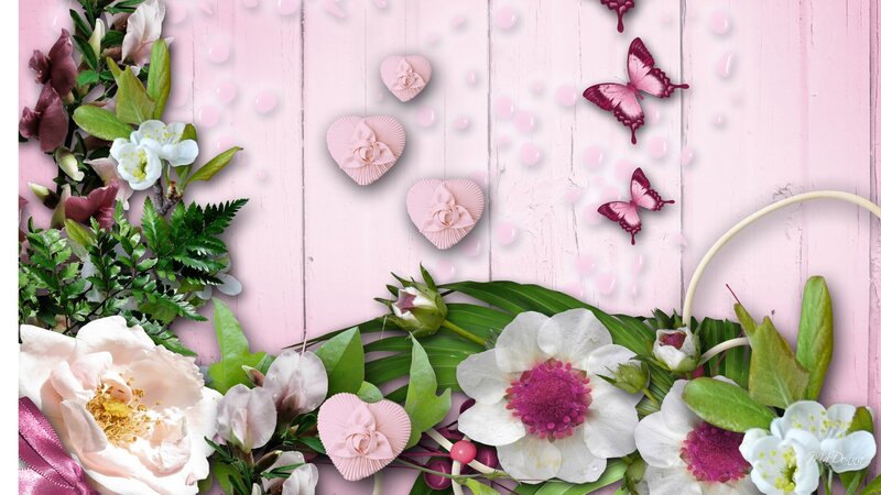 Floral Arrangement with Butterflies — Pink