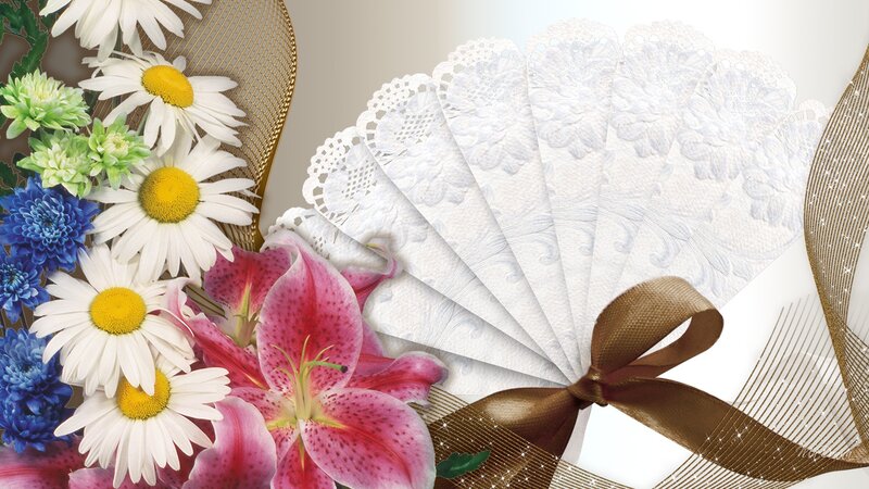 Floral Arrangement with Fan