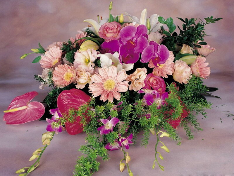 Floral Arrangement with Orchids — Pink