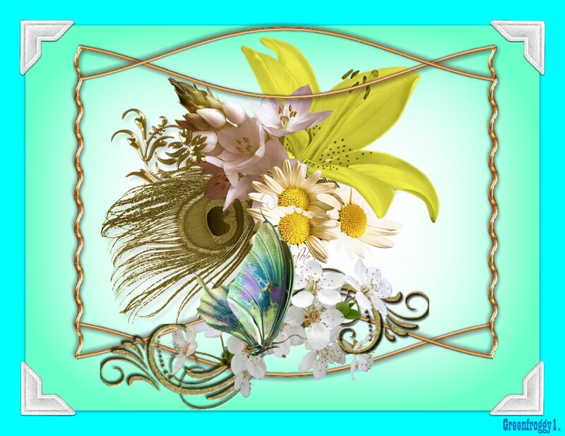 Floral Arrangement with Peacock Feather