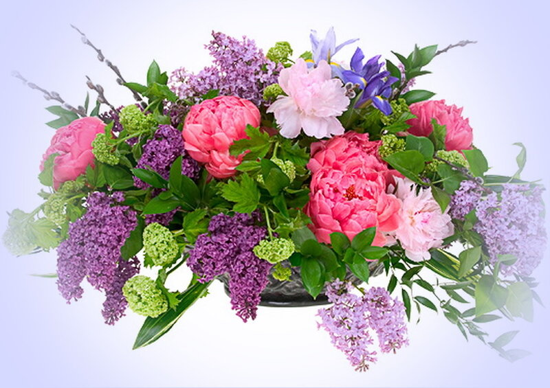 Floral Arrangement with Peonies — Pink