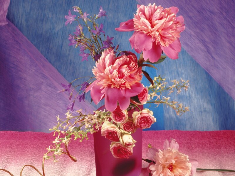 Floral arrangement with peonies
