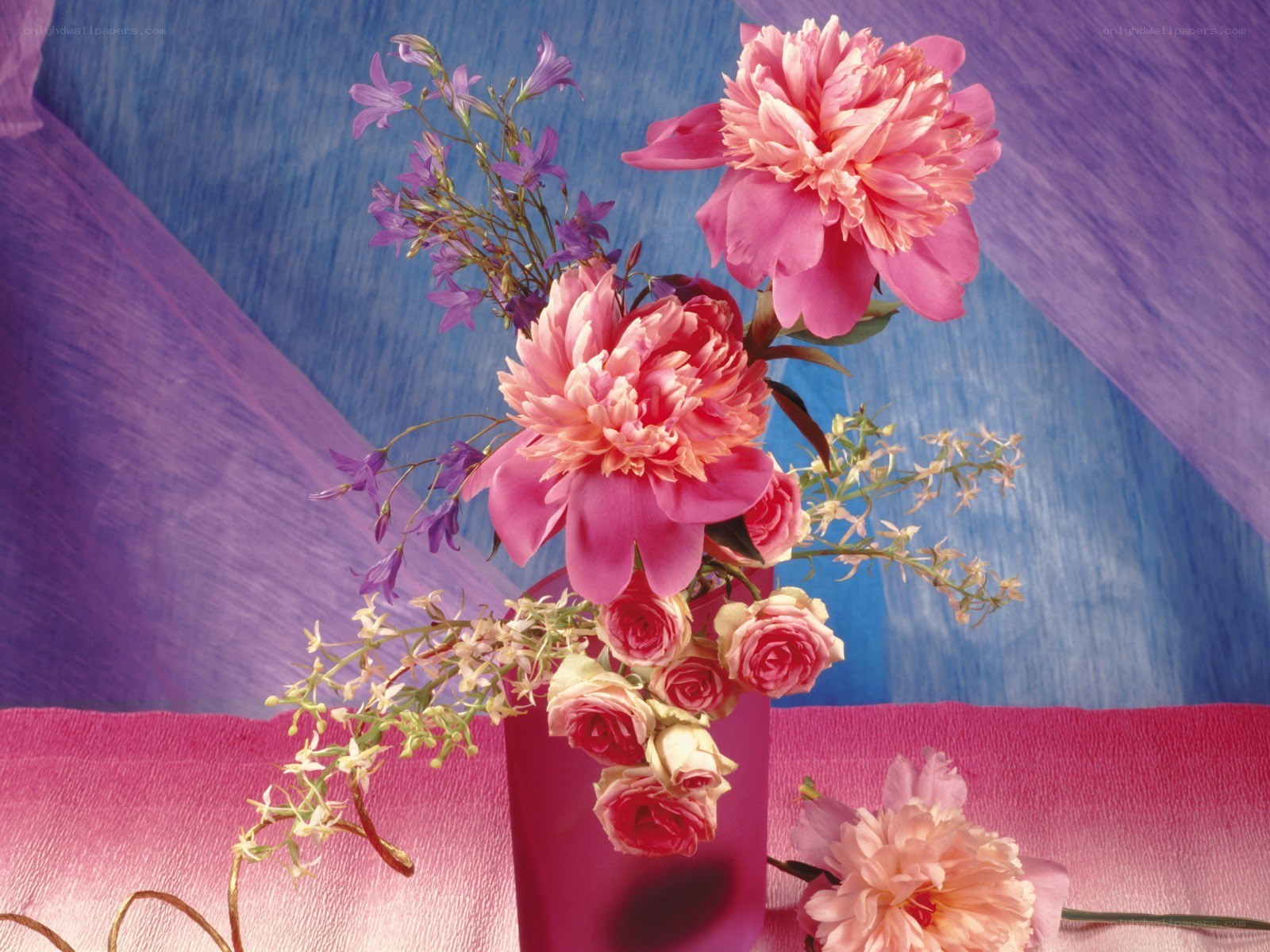 Floral arrangement with peonies