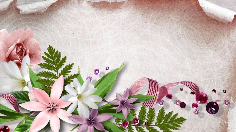 Floral Arrangement with Ribbon — Pink