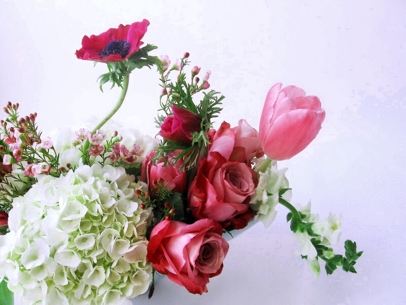Floral Arrangement with Roses — Pink, Calm