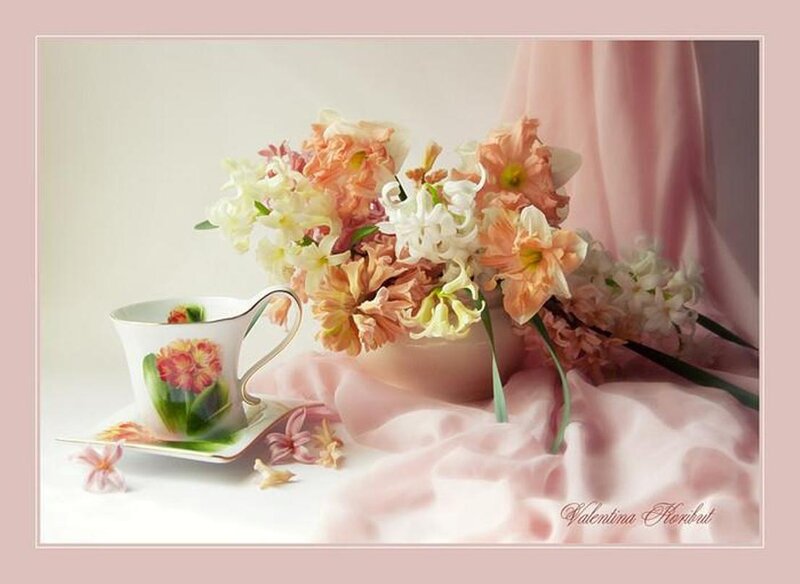 Floral Arrangement with Teacup
