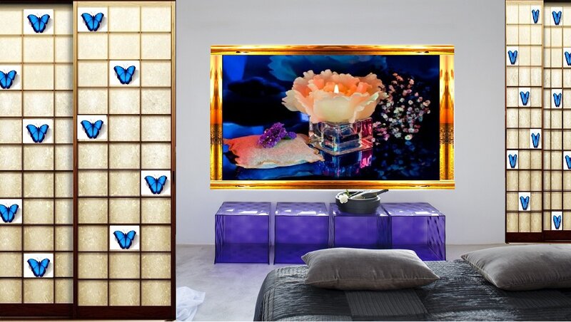 Floral Artwork on Wall