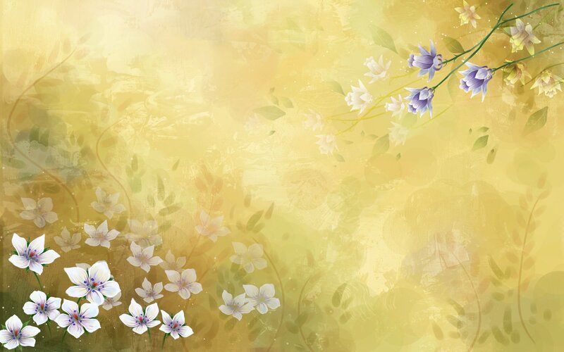 floral background with purple and white flowers