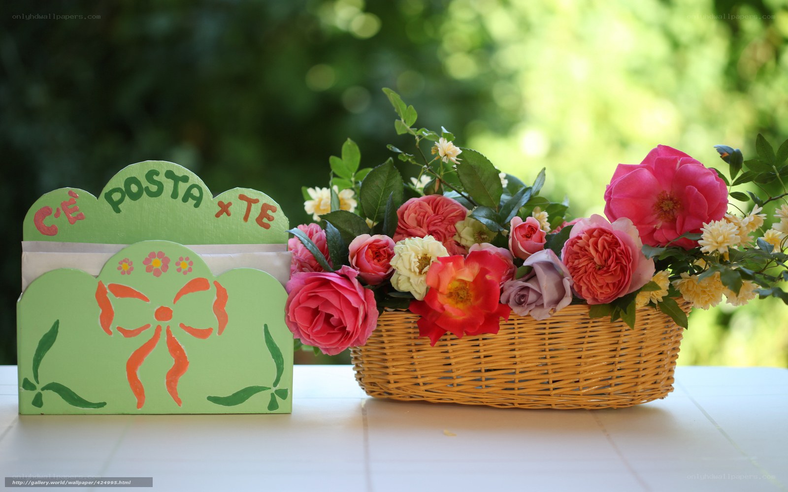 Floral basket and post box