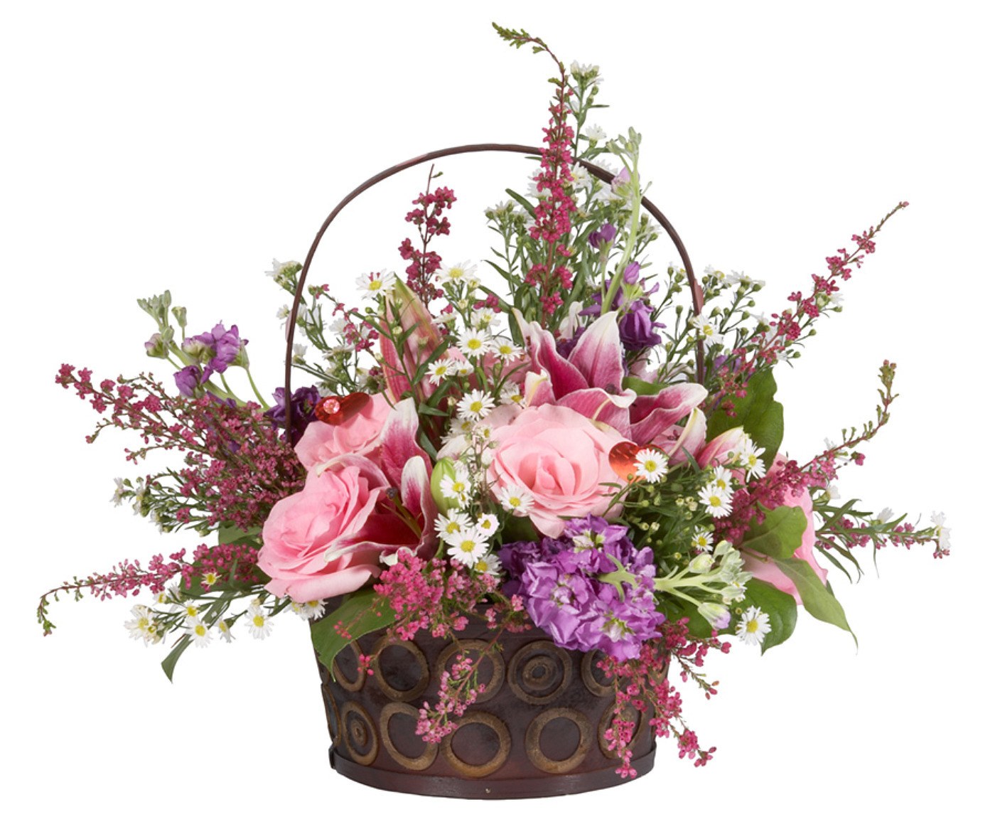 Floral basket arrangement