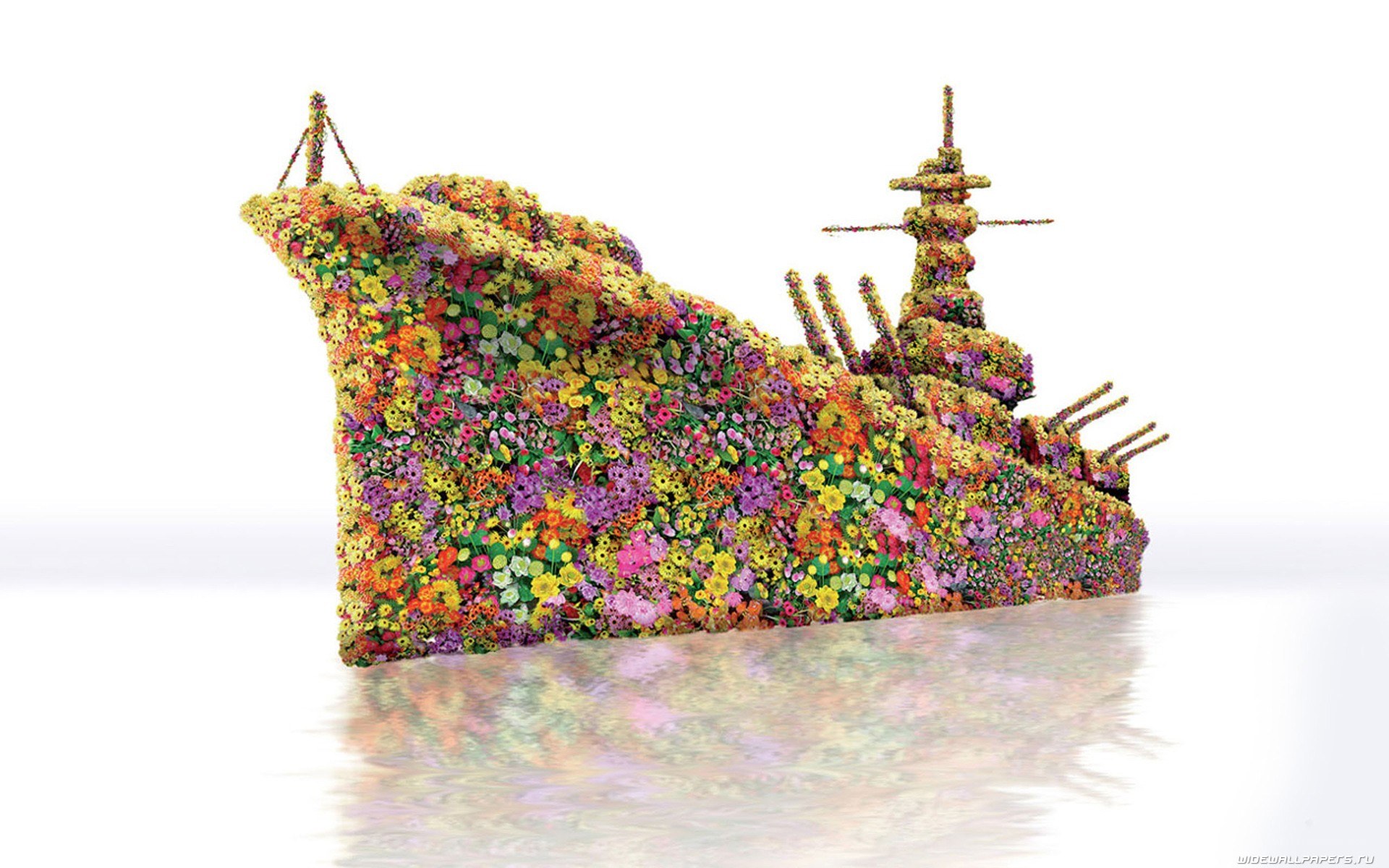 Floral battleship sculpture