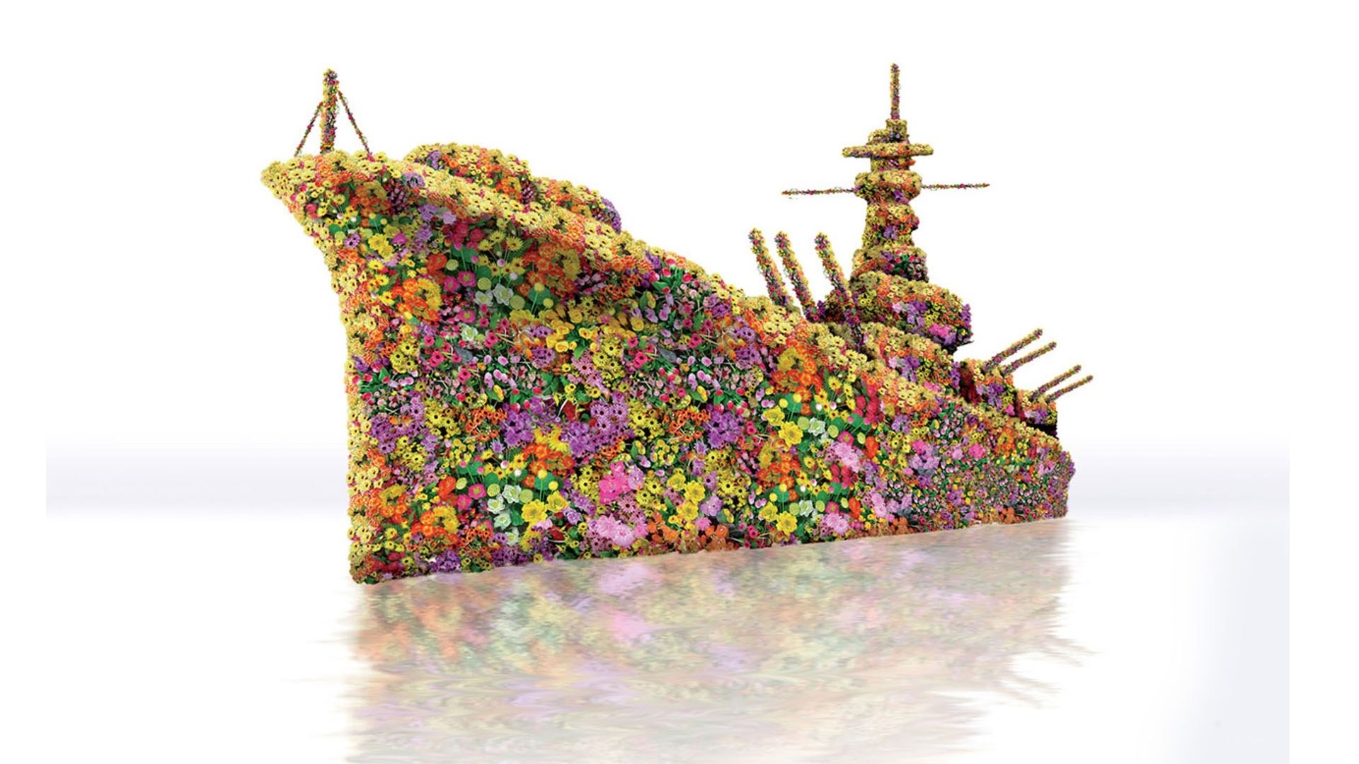 Floral battleship sculpture
