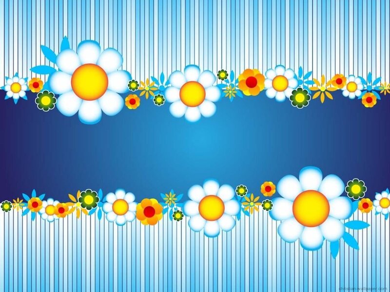 Floral Border Design — Blue