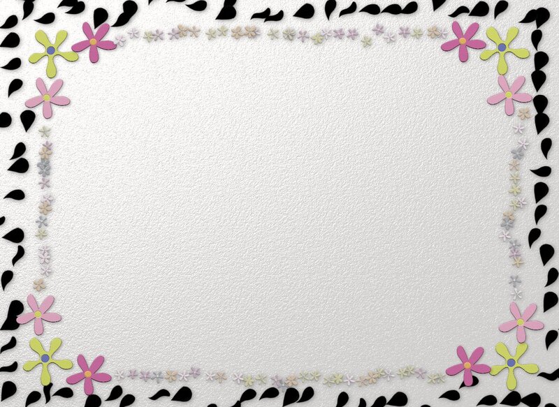 Floral Border Frame — White