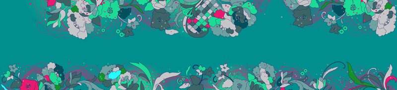 Floral Border Pattern — Teal