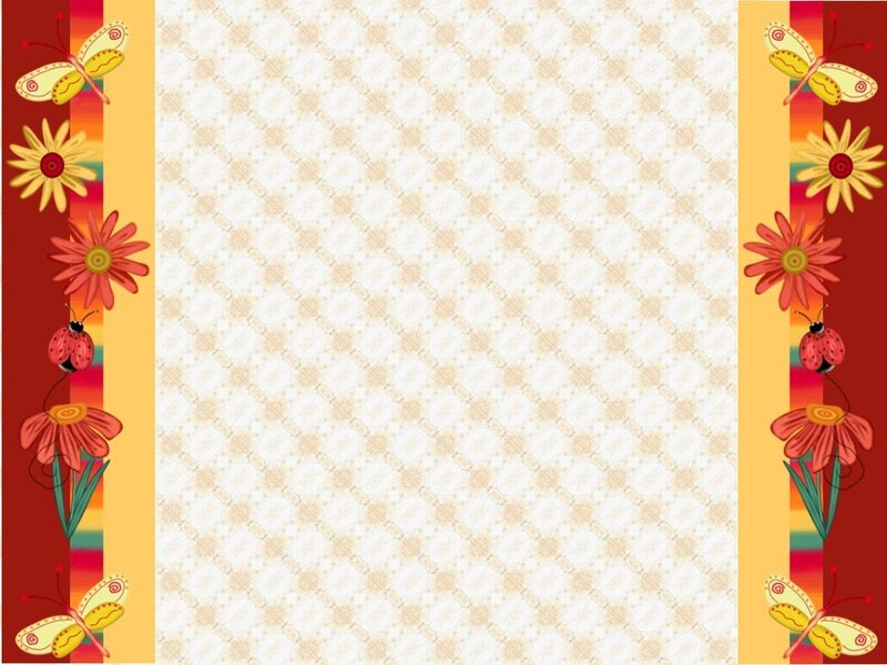 floral border with insects