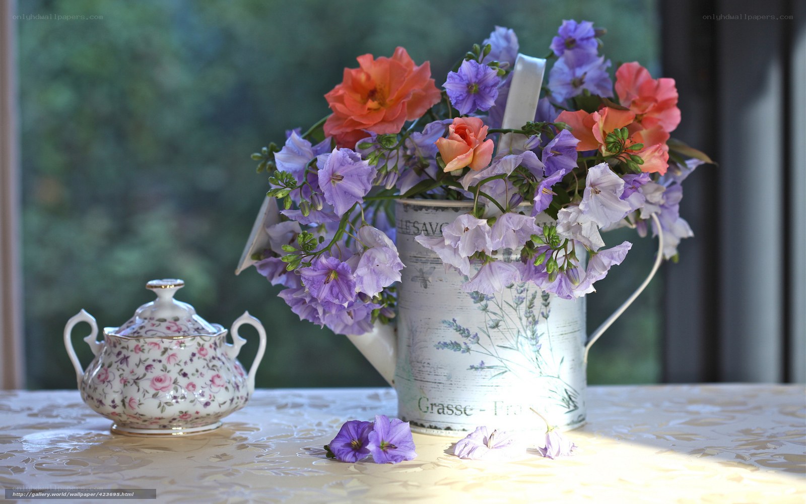 Floral bouquet on table