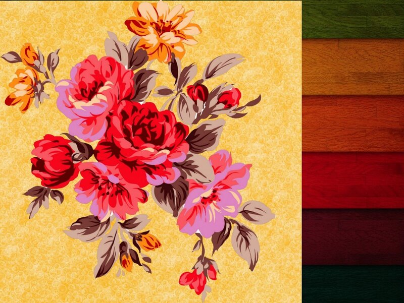 Floral Bouquet on Yellow