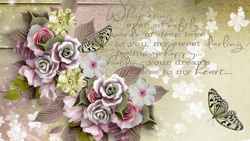 Floral Bouquet with Butterflies — Pink