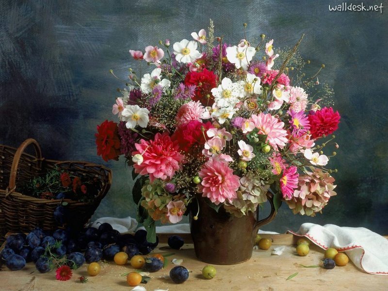 Floral bouquet with fruit