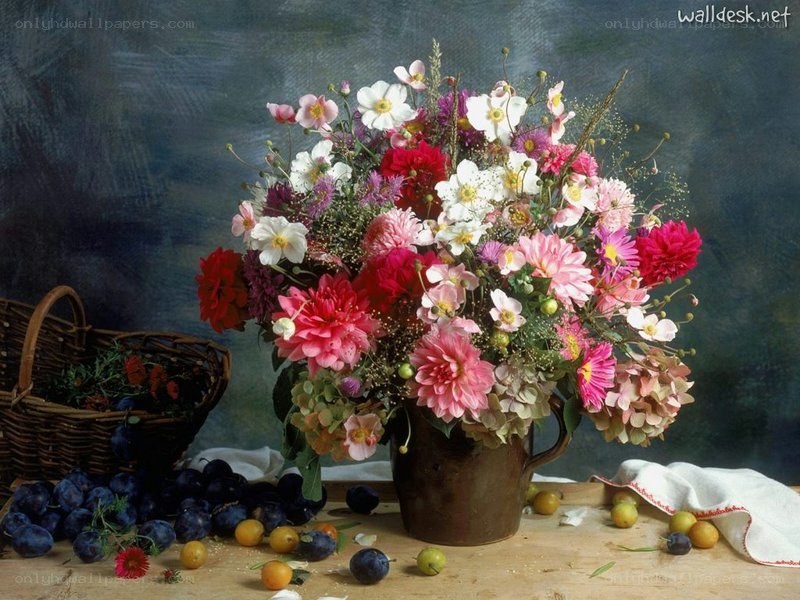 Floral bouquet with fruit