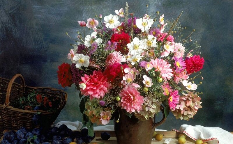 Floral bouquet with fruit