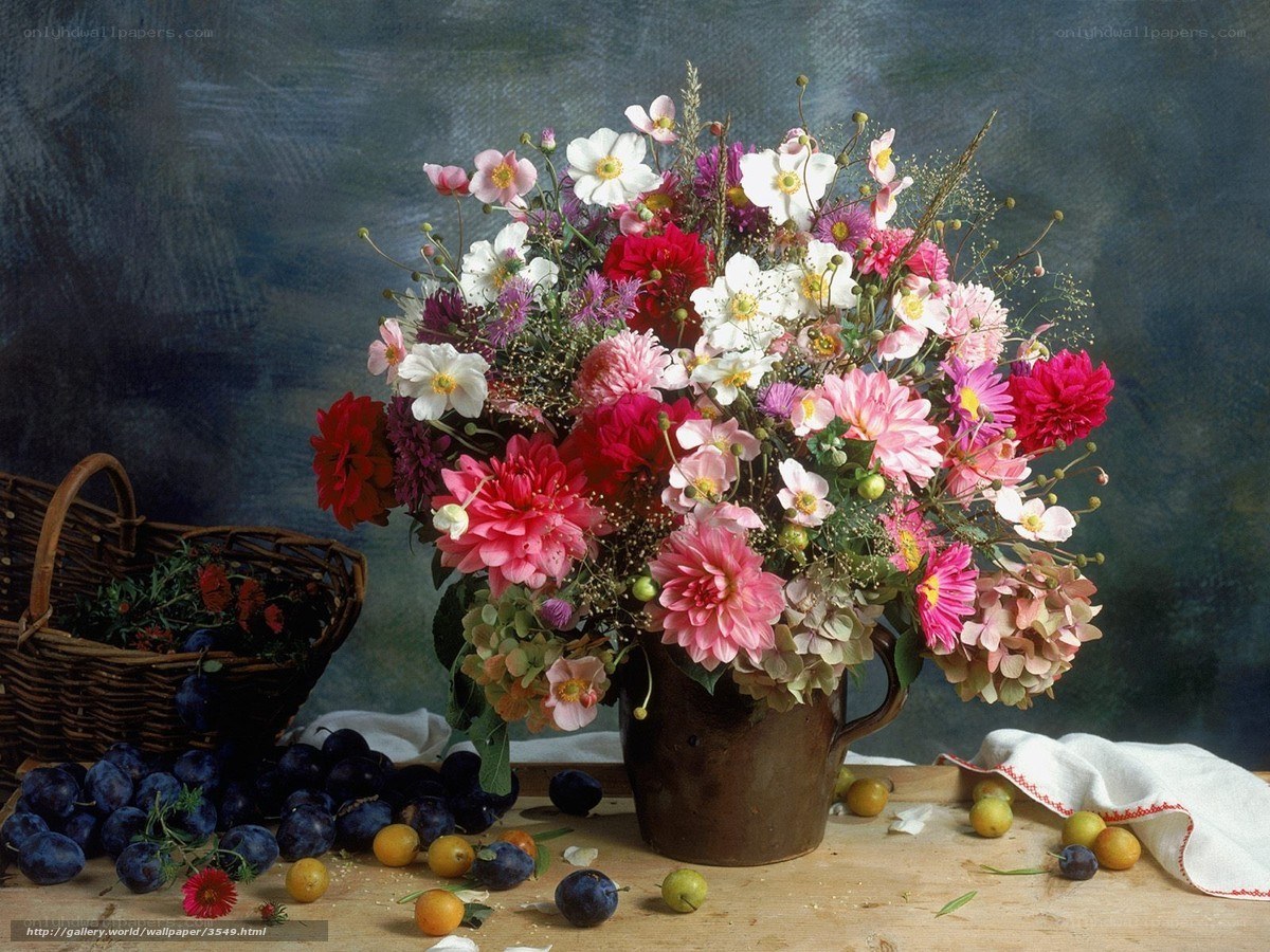 Floral bouquet with fruit