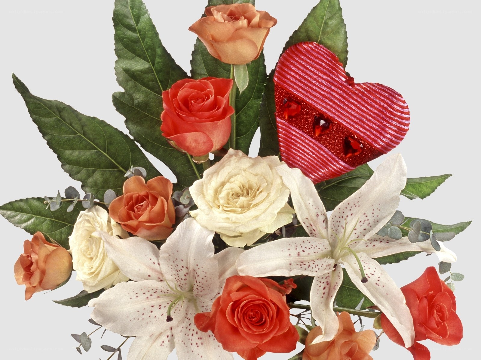 Floral bouquet with heart decoration