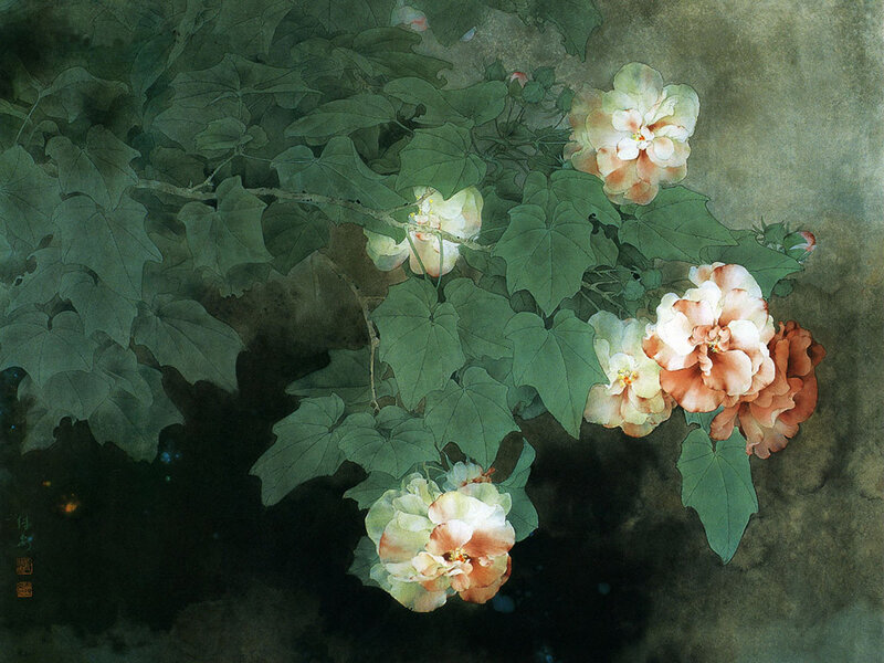 Floral Branch with Peonies
