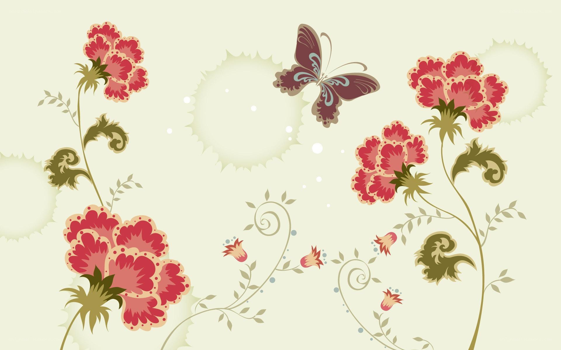 floral butterfly design