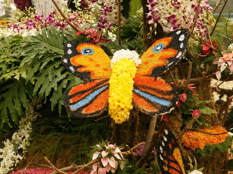 Floral butterfly sculpture