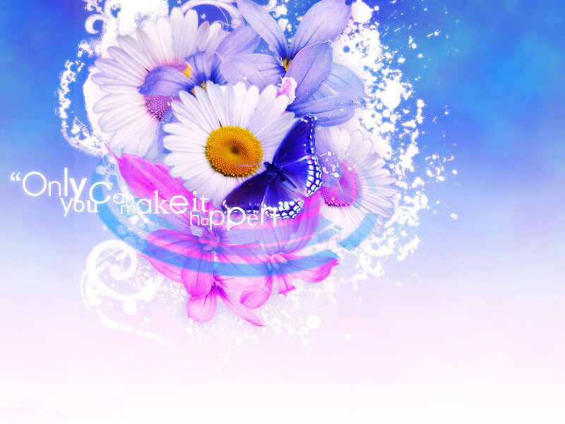 Floral butterfly with inspirational quote