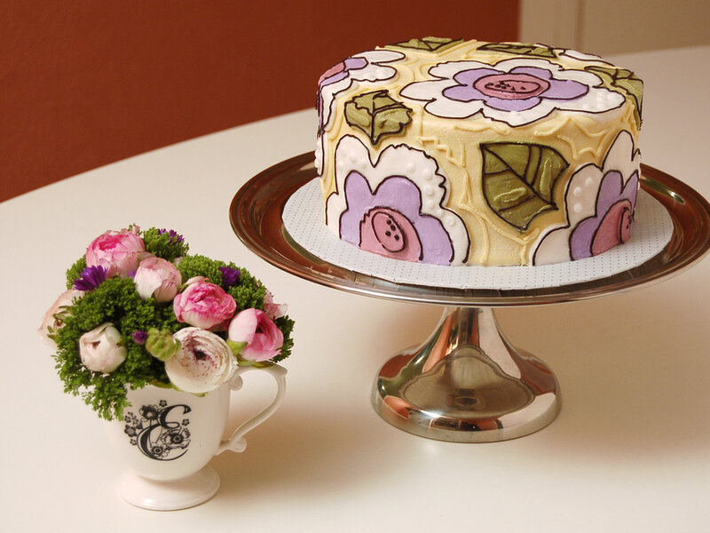 Floral Cake on Stand