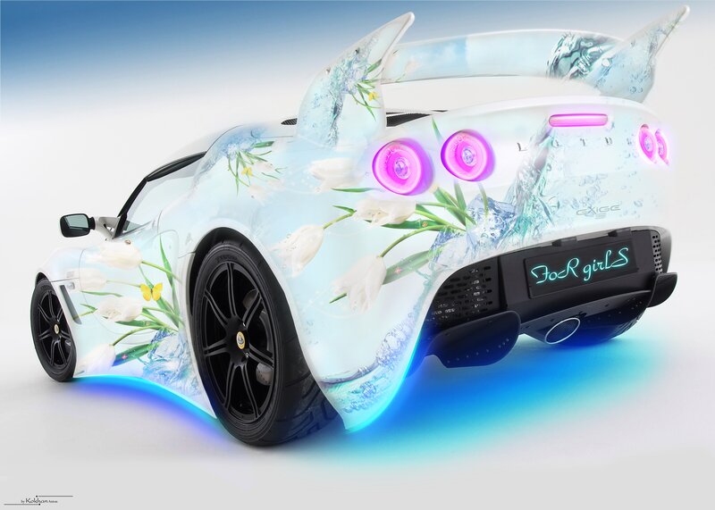 Floral car with glowing lights