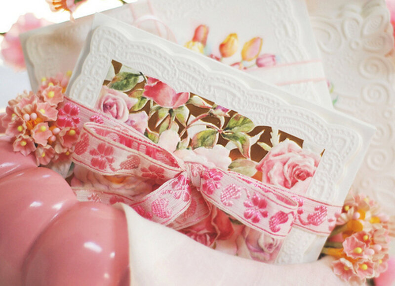 Floral Card with Ribbon