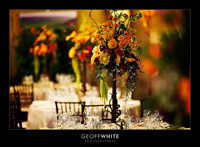 Floral centerpiece at a wedding
