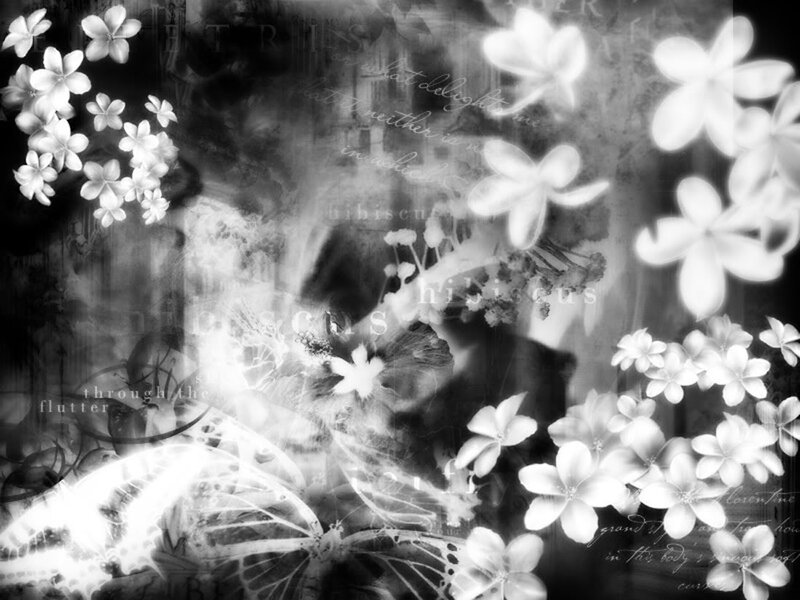 floral collage with text