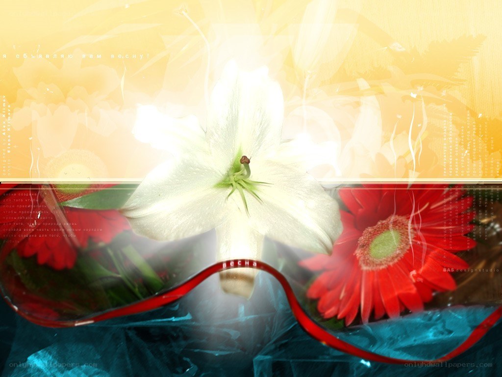 Floral composition with lily and gerbera