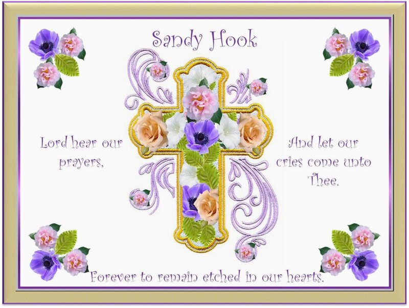 Floral Cross Memorial Card