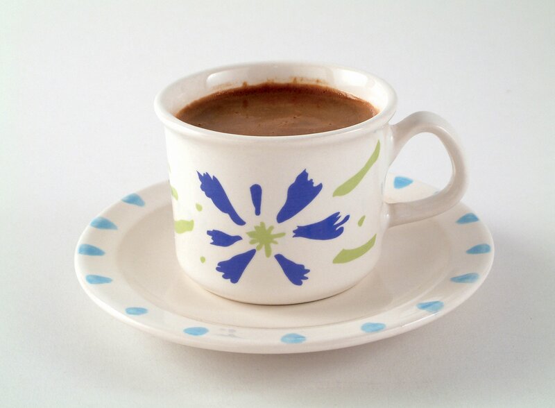 floral cup with coffee