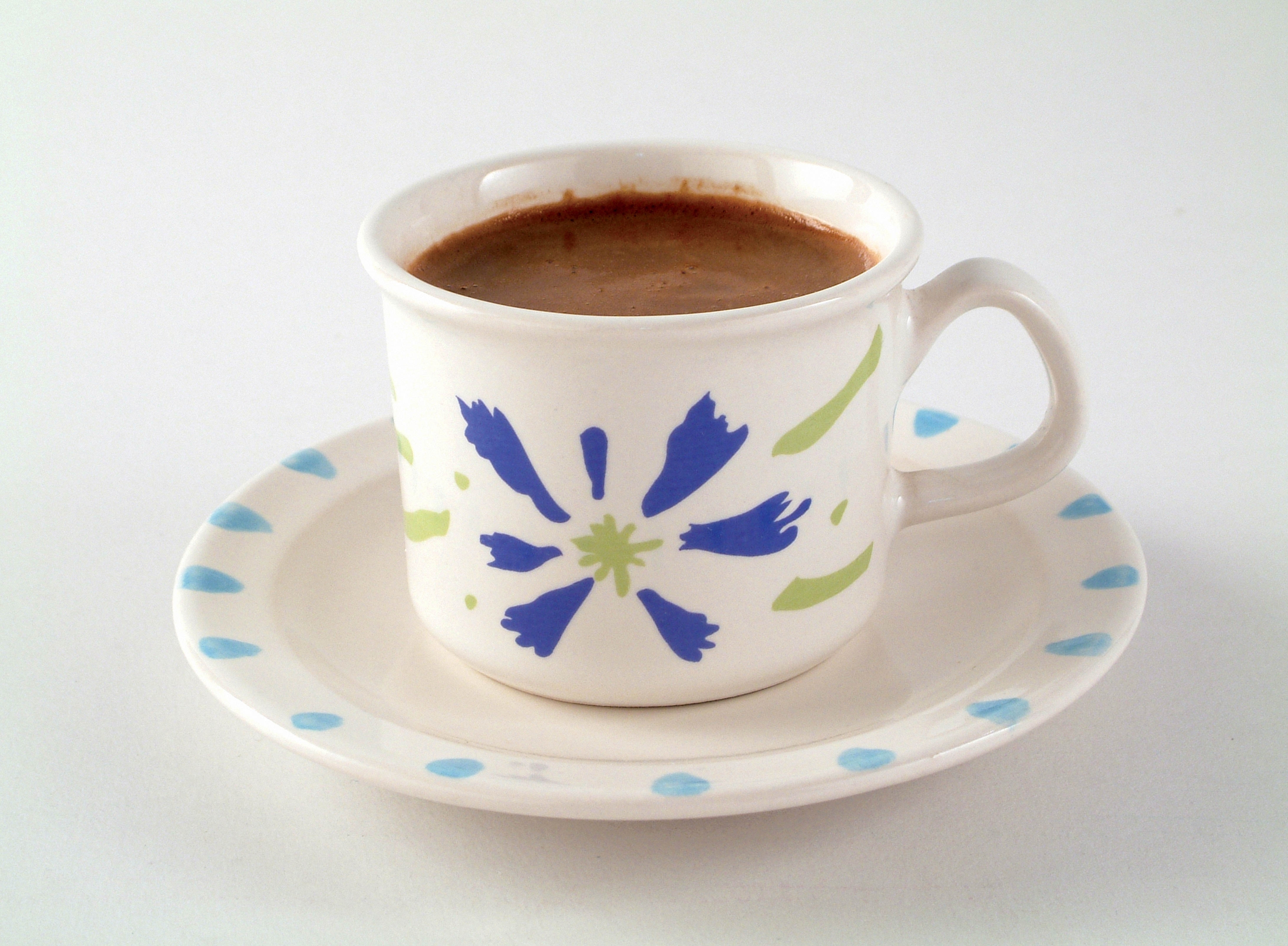 floral cup with coffee