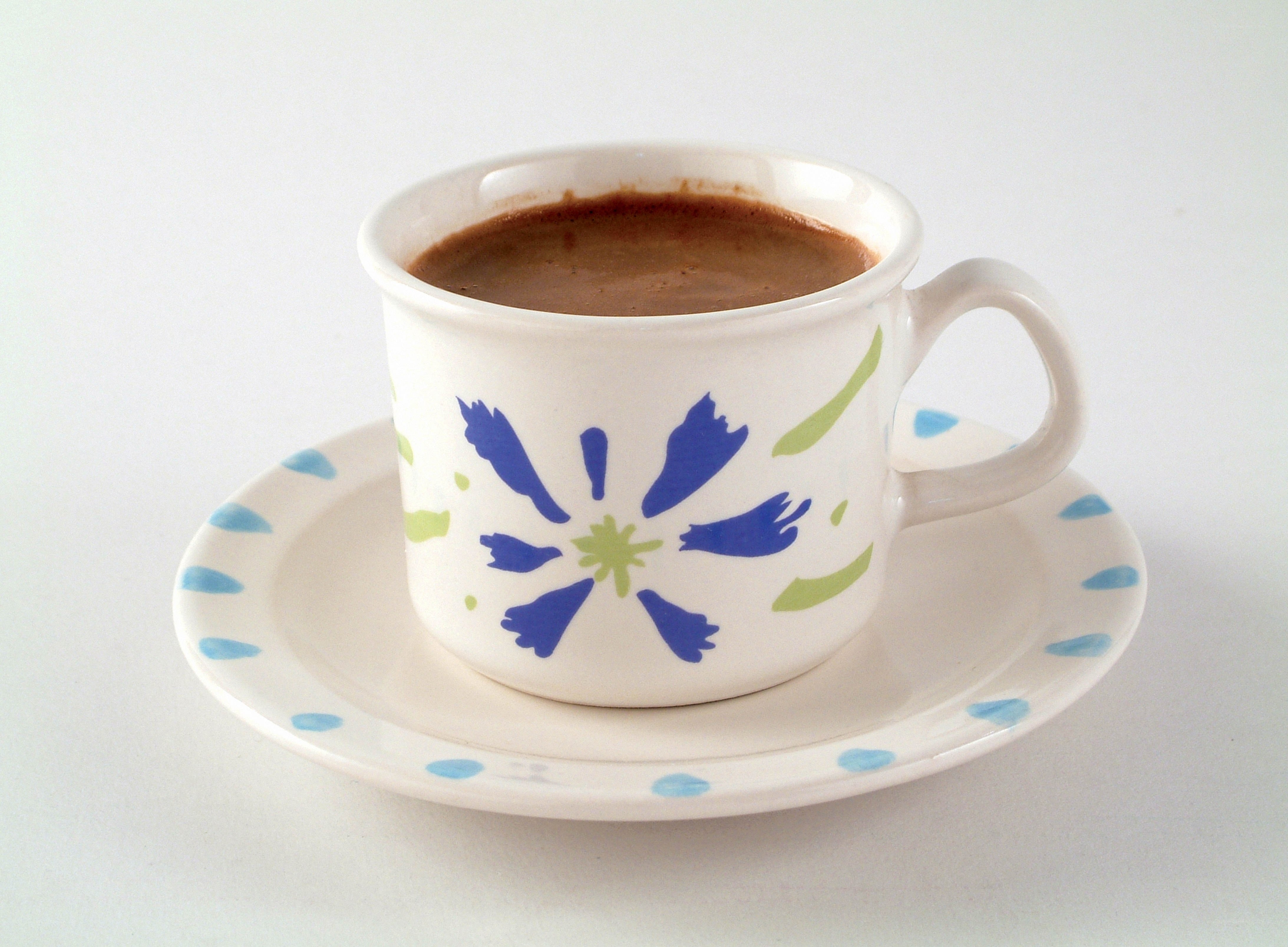 floral cup with coffee