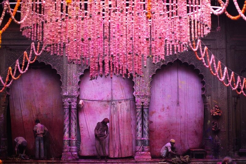 Floral decorations at a temple