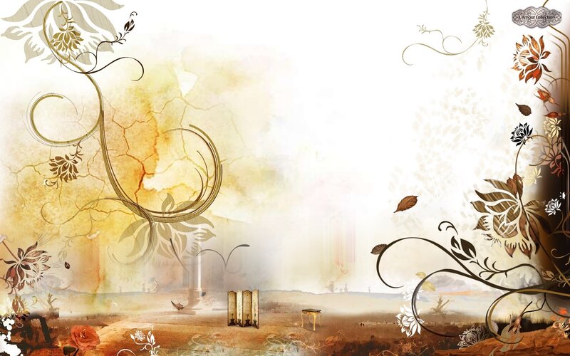 Floral Decorative Background — Brown
