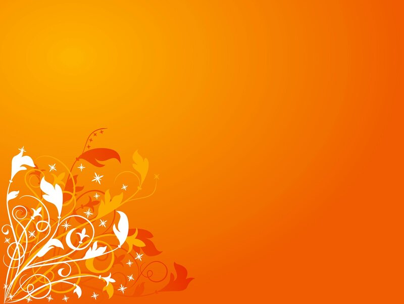 Floral Design in Corner — Orange, Warm