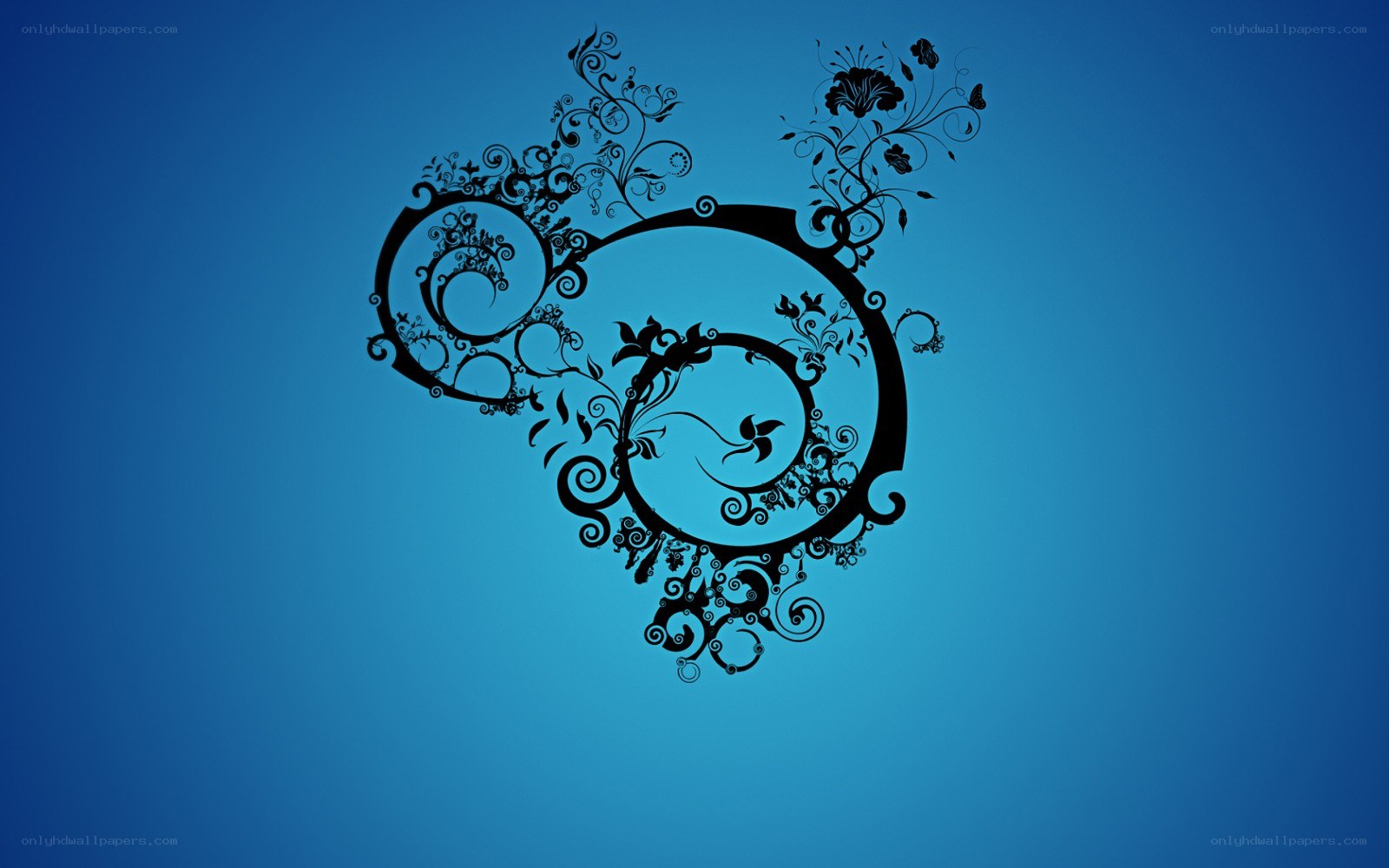floral design on blue