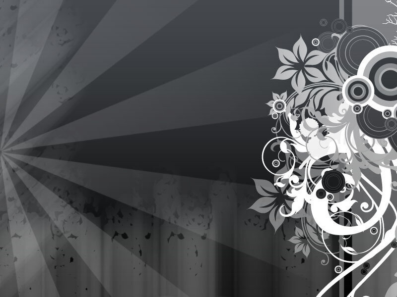 Floral Design on Dark Background — Black