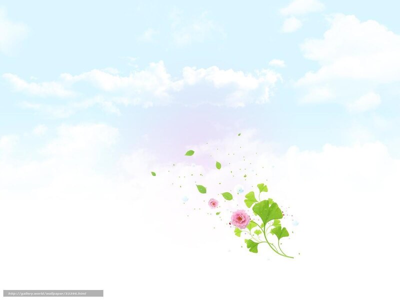 Floral design on sky background