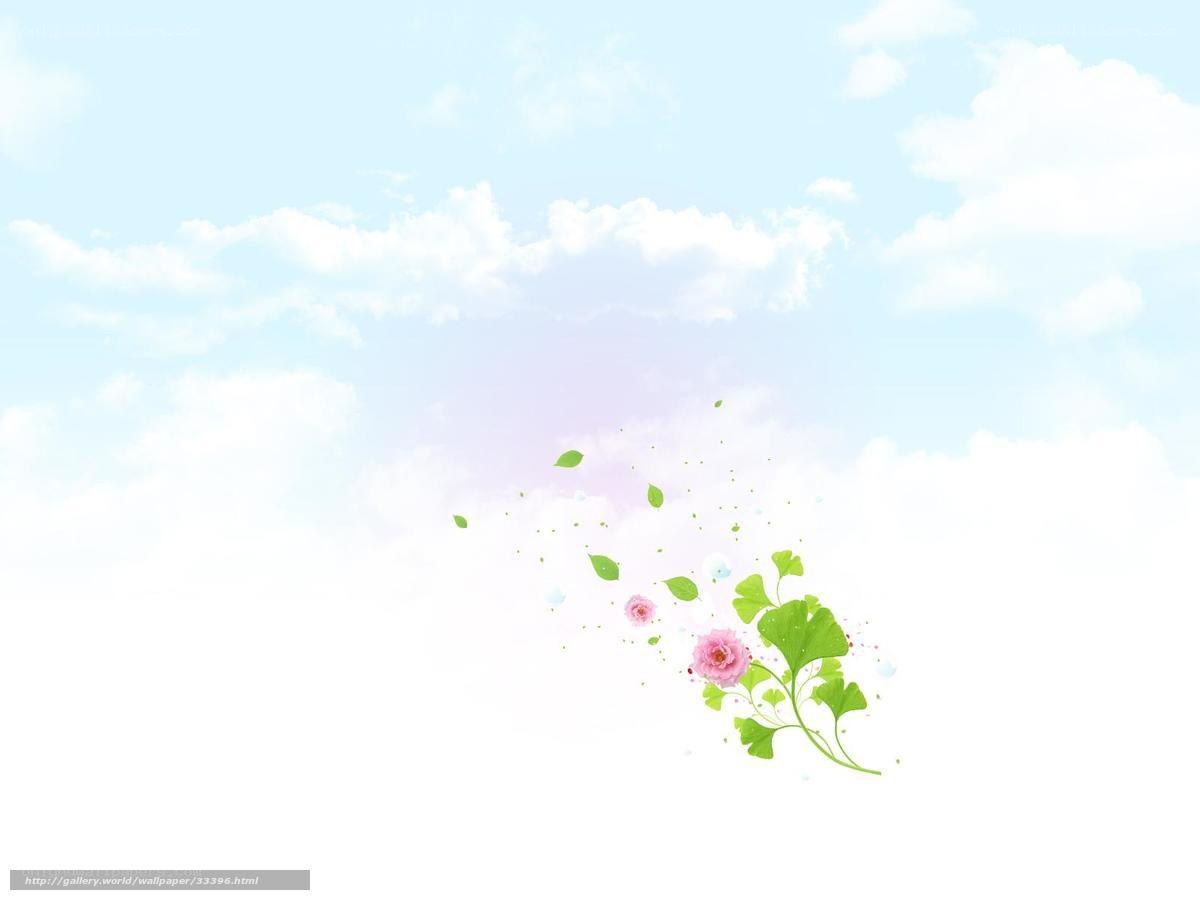 Floral design on sky background