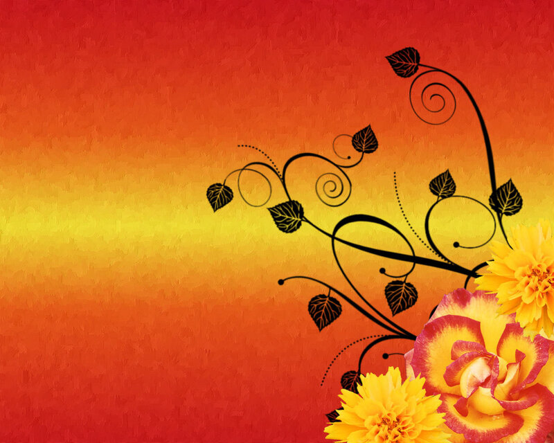 floral design on warm gradient